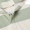 Hooded cotton sweatshirt with stripes for boys, light beige/green