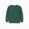 Wool blend jumper B&S for boys, dark green/navy blue