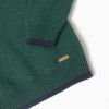 Wool blend jumper B&S for boys, dark green/navy blue