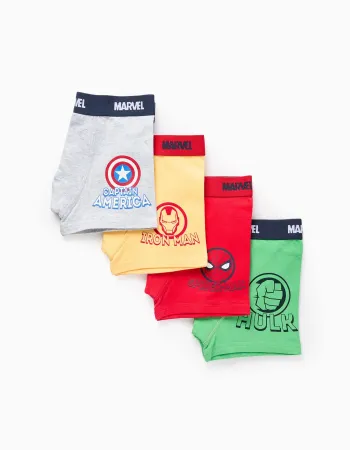Pack of 4 Boxer Shorts for Boys 'Avengers', Multicolour