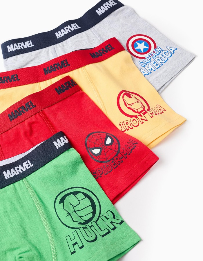 Pack of 4 Boxer Shorts for Boys 'Avengers', Multicolour