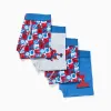 Pack of 4 cotton boxer shorts with Spider-Man prints for boys, blue/grey