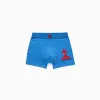 Pack of 4 cotton boxer shorts with Spider-Man prints for boys, blue/grey