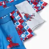 Pack of 4 cotton boxer shorts with Spider-Man prints for boys, blue/grey