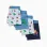 Pack of 4 cotton boxer shorts with Marvel prints for boys, blue/grey