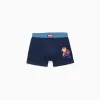Pack of 4 cotton boxer shorts with Marvel prints for boys, blue/grey