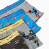 Pack of 4 cotton boxer shorts Batman and Superman for boys, blue/grey