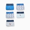 Pack of 5 cotton briefs with Mickey prints for boys, blue/white/grey