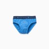Pack of 5 cotton briefs with Mickey prints for boys, blue/white/grey