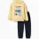 Brushed sweatshirt and joggers set with print for boys, yellow/blue