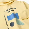 Brushed sweatshirt and joggers set with print for boys, yellow/blue