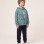 Brushed sweatshirt and joggers set with print for boys, blue-green/blue