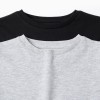 Pack of 2 Long Sleeve Cotton T-shirts for Kids, Grey/Black