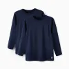 Pack of 2 Long Sleeve T-Shirts for Boys, Dark Blue