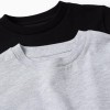 Pack of 2 Cotton T-shirts for Boys, Grey/Black