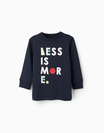 Long Sleeve Cotton T-shirt for Boys 'Dot', Dark Blue