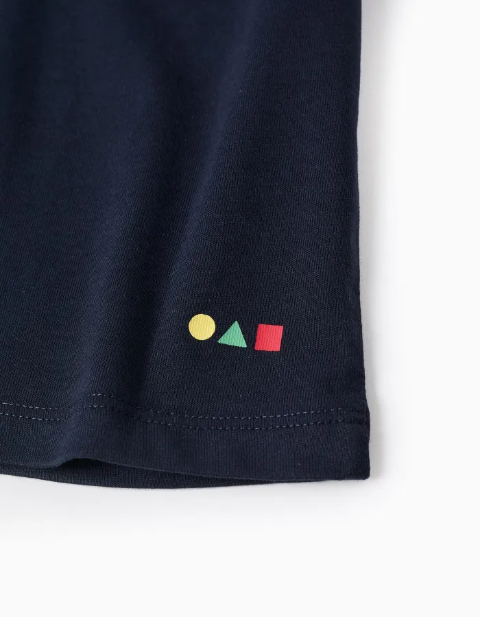 Long Sleeve Cotton T-shirt for Boys 'Dot', Dark Blue