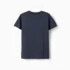 Cotton T-shirt with 'Hotel Staff' Print for Boys, Dark Blue