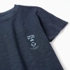 Cotton T-shirt with 'Hotel Staff' Print for Boys, Dark Blue
