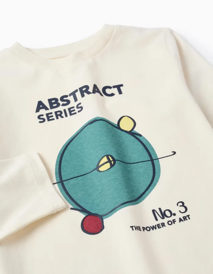 Long Sleeve T-Shirt for Boys 'The Abstract Series', Beige