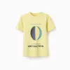 Cotton T-shirt with Front Print for Boys 'Abstraction', Yellow