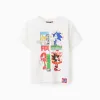 Cotton T-shirt for Boys 'Sonic, Knuckles, Shadow, Tails', White