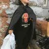 Cotton long sleeve T-shirt with glow-in-the-dark print for boys, black