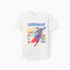 Cotton T-shirt for Boys 'Superman', White