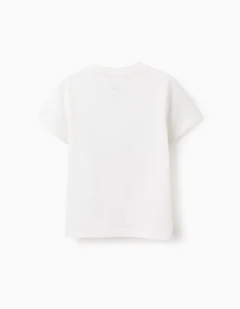 Cotton T-shirt with Print for Boys 'Avengers', White