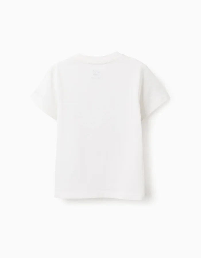 Cotton T-shirt with Print for Boys 'Avengers', White