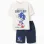 Cotton T-shirt and shorts with a Sonic print for boys, white/blue