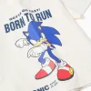 Cotton T-shirt and shorts with a Sonic print for boys, white/blue