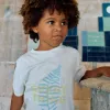 Cotton T-shirt with Everything print for boys, white