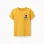 Cotton T-shirt with Creativity print for boys, mustard yellow