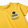Cotton T-shirt with Creativity print for boys, mustard yellow