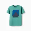 Cotton T-shirt with Just Colors print for boys, green