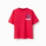Cotton T-shirt with Spider-Man front and back prints for boys, red