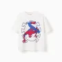 Cotton T-shirt with Spider-Man front print for boys, white