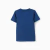 Cotton T-shirt with Sculpture front print for boys, blue