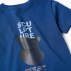 Cotton T-shirt with Sculpture front print for boys, blue