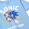 Cotton T-shirt with Sonic front print for boys, blue