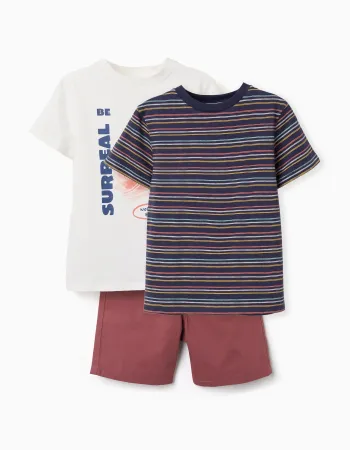 SET 2 TSHIRTS SHORTS, DARK BLUE