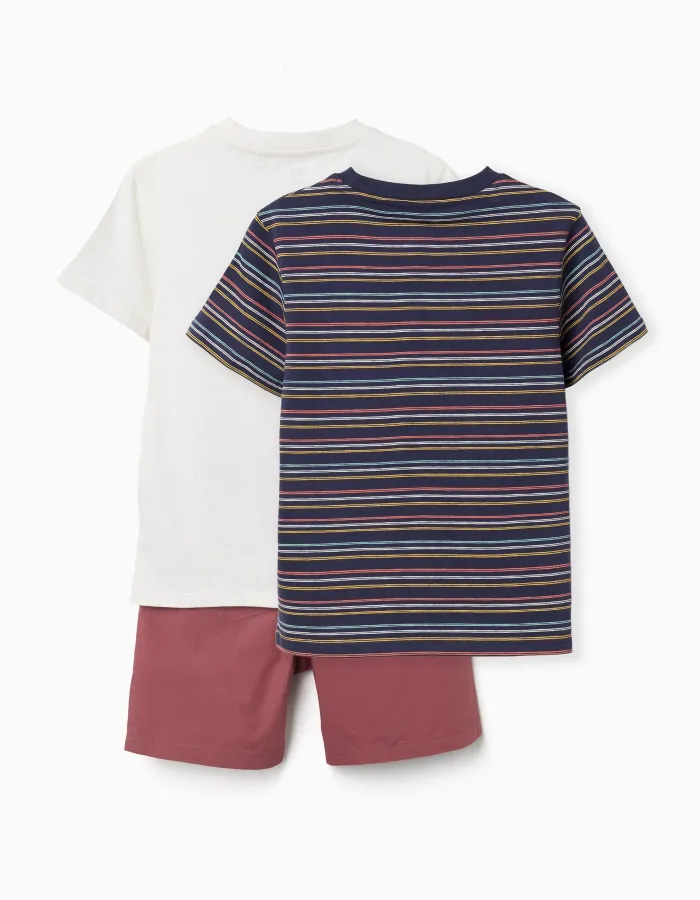 SET 2 TSHIRTS SHORTS, DARK BLUE