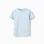Cotton T-shirt with embossed lines and pocket for boys, light blue