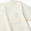 Cotton piqué T-shirt with pocket for boys, white