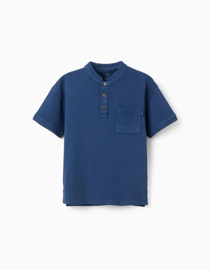 SS SHIRT JERSEY, DARK BLUE