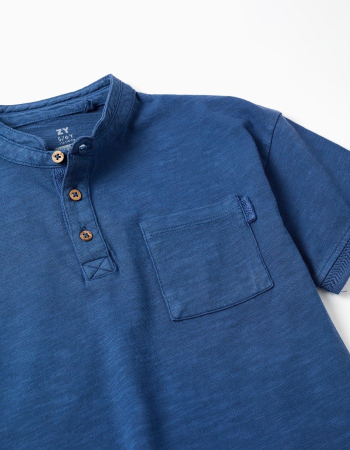 SS SHIRT JERSEY, DARK BLUE