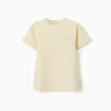 Ribbed T-shirt with Poetry print for boys, yellow