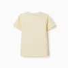 Ribbed T-shirt with Poetry print for boys, yellow