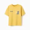Cotton T-shirt with See the Unseen print for boys, yellow